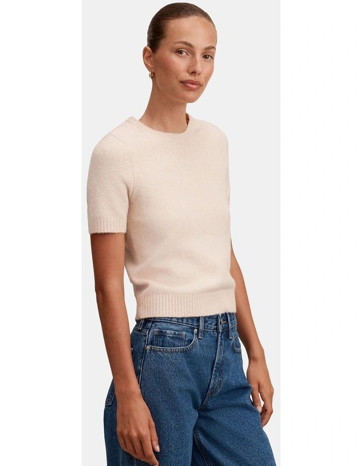 Lucy Knitted T-shirt in Pink image 3