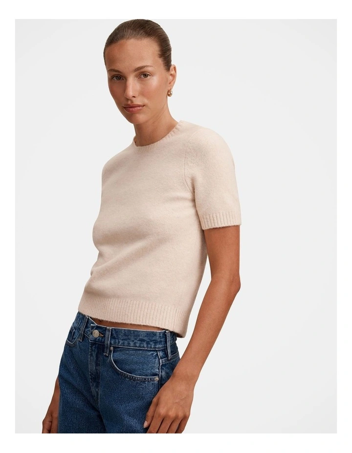 Lucy Knitted T-shirt in Pink image 4