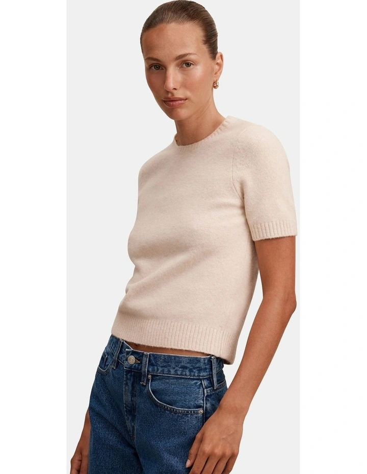 Lucy Knitted T-shirt in Pink image 4