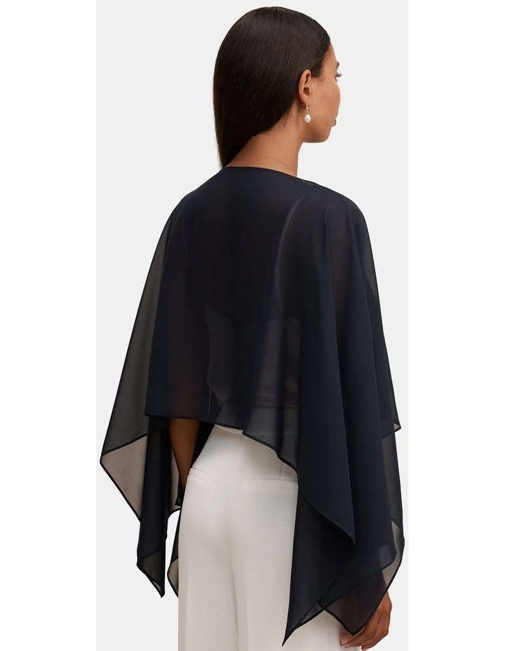 Arianna Chiffon Cape in Navy image 2