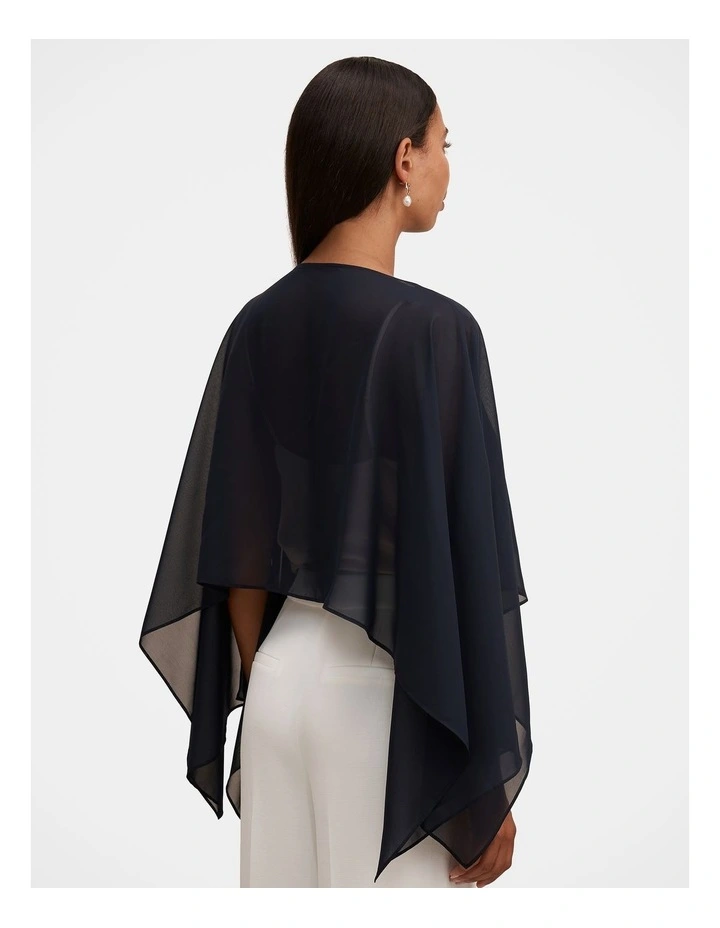 Arianna Chiffon Cape in Navy image 3