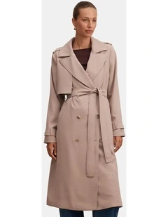 Cameron Soft Trench Coat in Beige