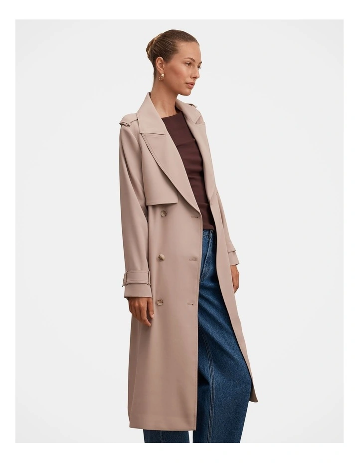 Cameron Soft Trench Coat in Beige image 3