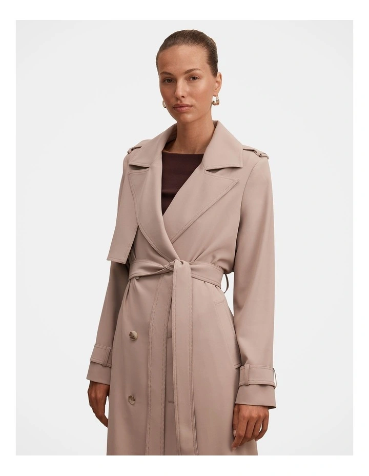 Cameron Soft Trench Coat in Beige image 4