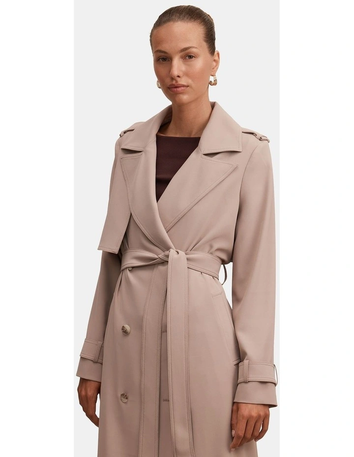 Cameron Soft Trench Coat in Beige image 4