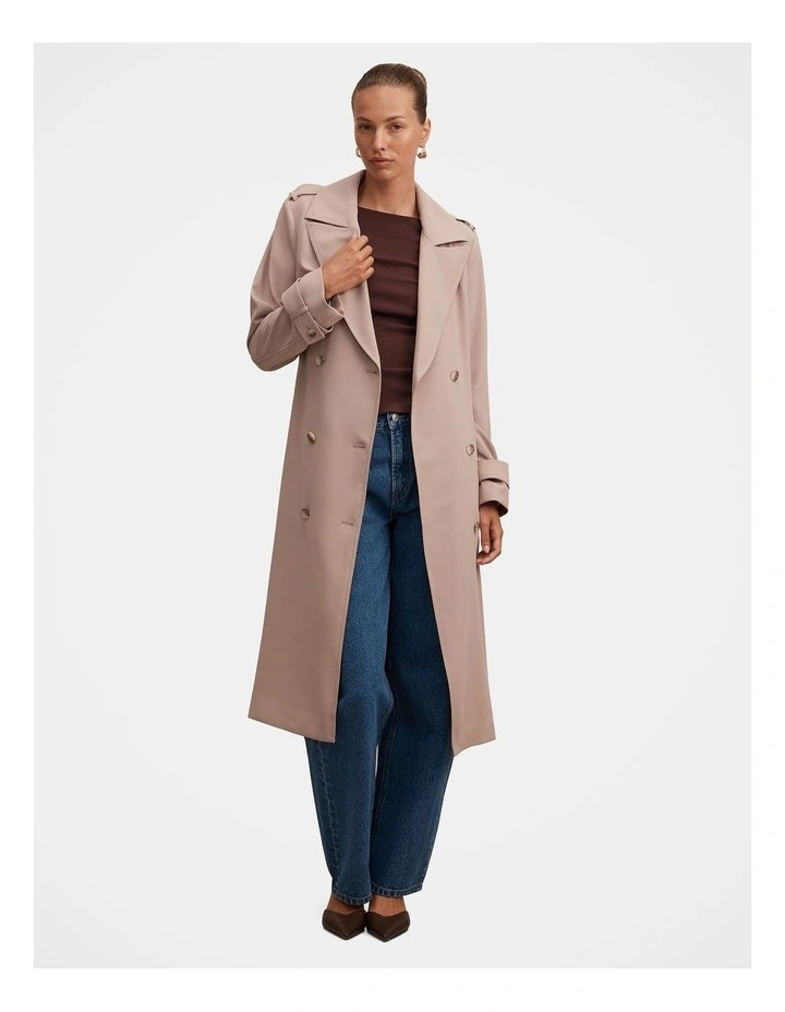 Cameron Soft Trench Coat in Beige image 6