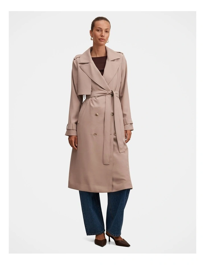 Cameron Soft Trench Coat in Beige image 7