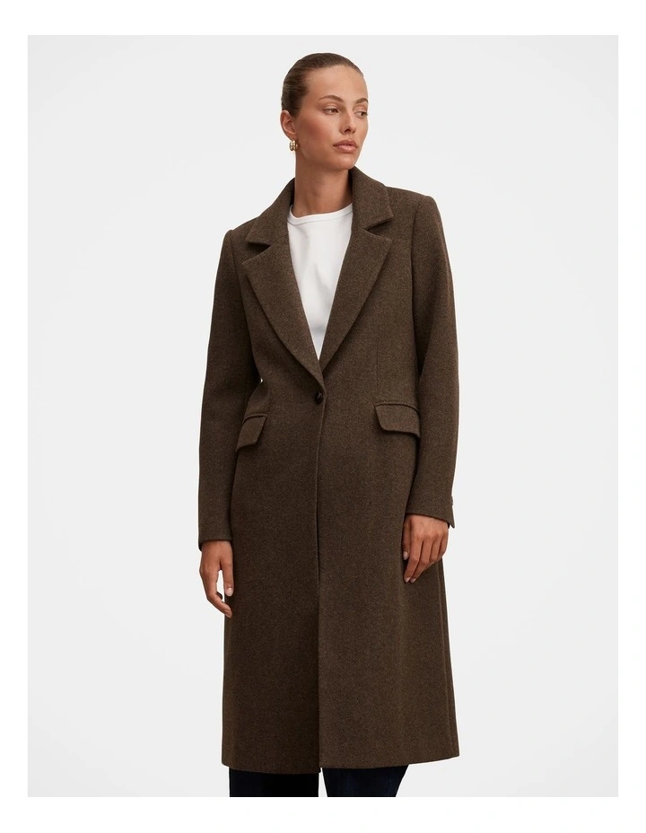 Liana Long Coatigan in Chocolate image 1