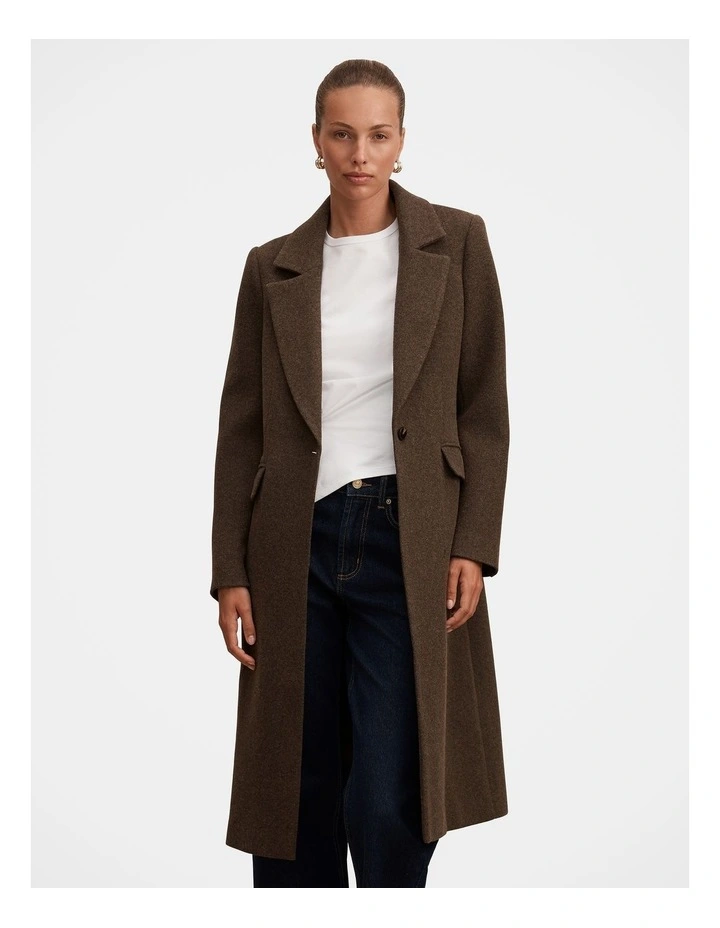 Liana Long Coatigan in Chocolate image 3