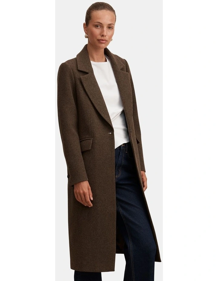 Liana Long Coatigan in Chocolate image 3