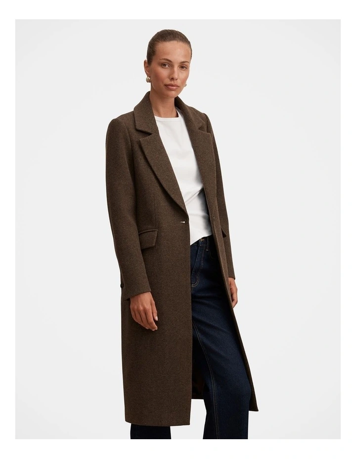 Liana Long Coatigan in Chocolate image 4