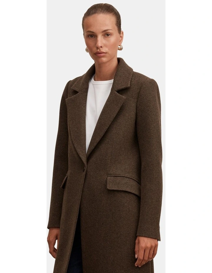 Liana Long Coatigan in Chocolate image 4