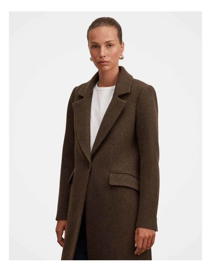 Liana Long Coatigan in Chocolate image 5