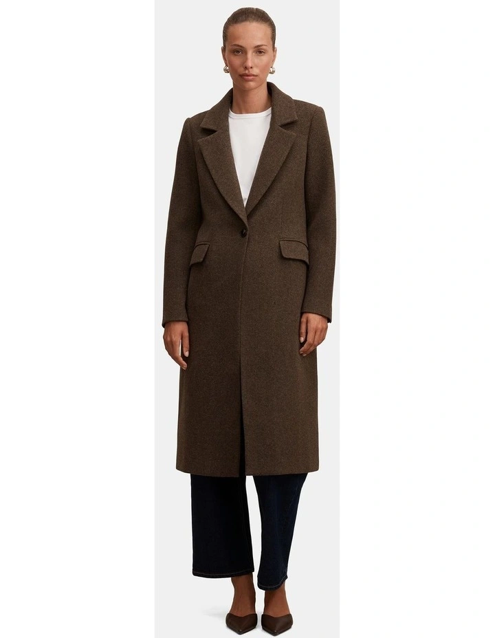 Liana Long Coatigan in Chocolate image 5