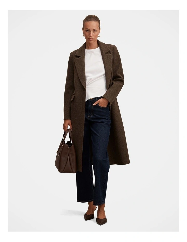 Liana Long Coatigan in Chocolate image 7