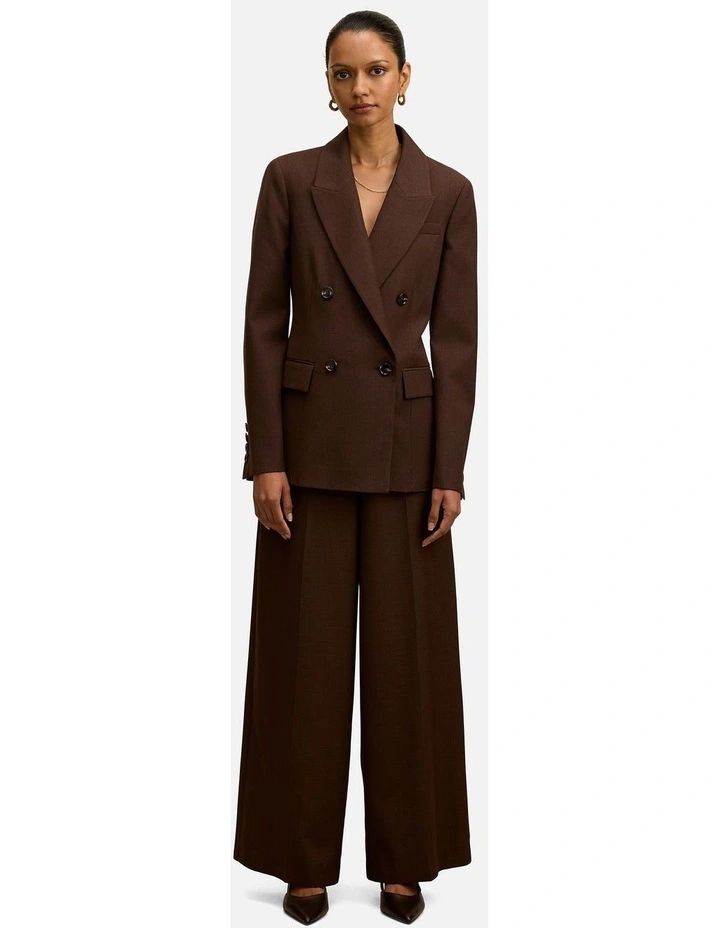 Harper Double Breasted Blazer in Brown image 5