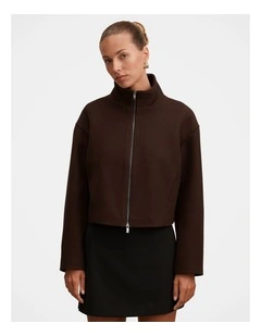 Fiona Funnel Neck Jacket in Brown
