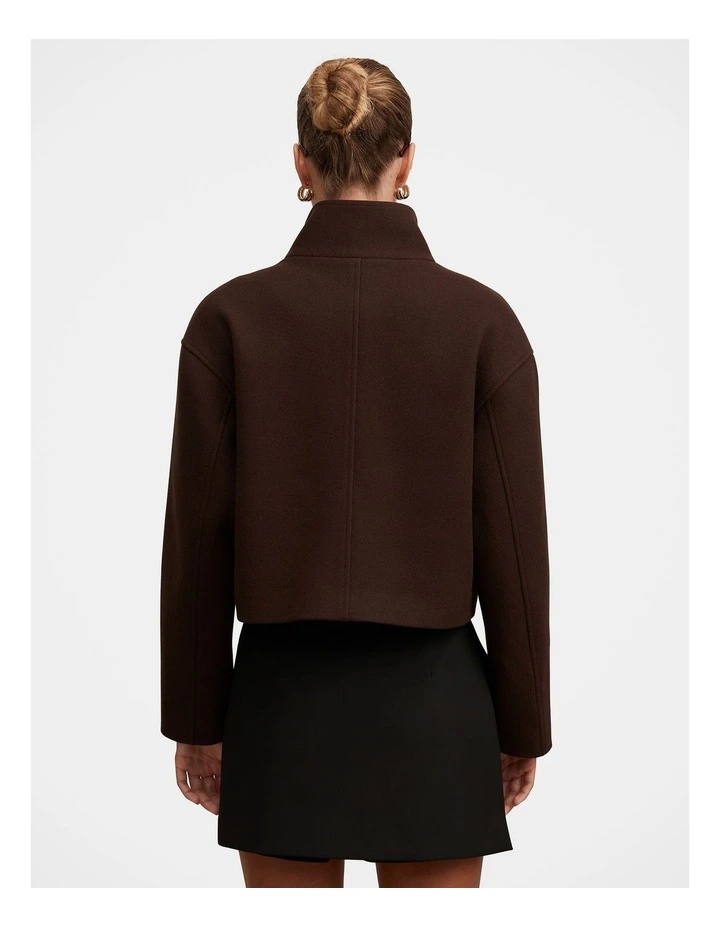 Fiona Funnel Neck Jacket in Brown image 2