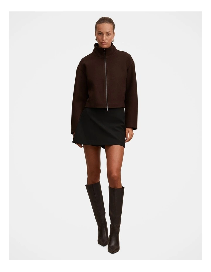 Fiona Funnel Neck Jacket in Brown image 7