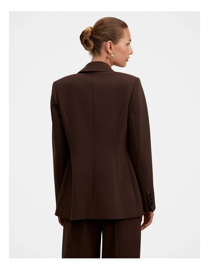 Olivia Single Breasted Blazer in Chocolate image 2