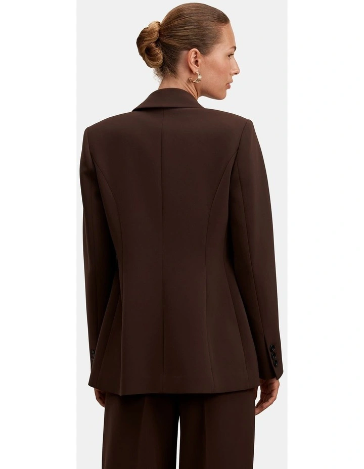 Olivia Single Breasted Blazer in Chocolate image 2