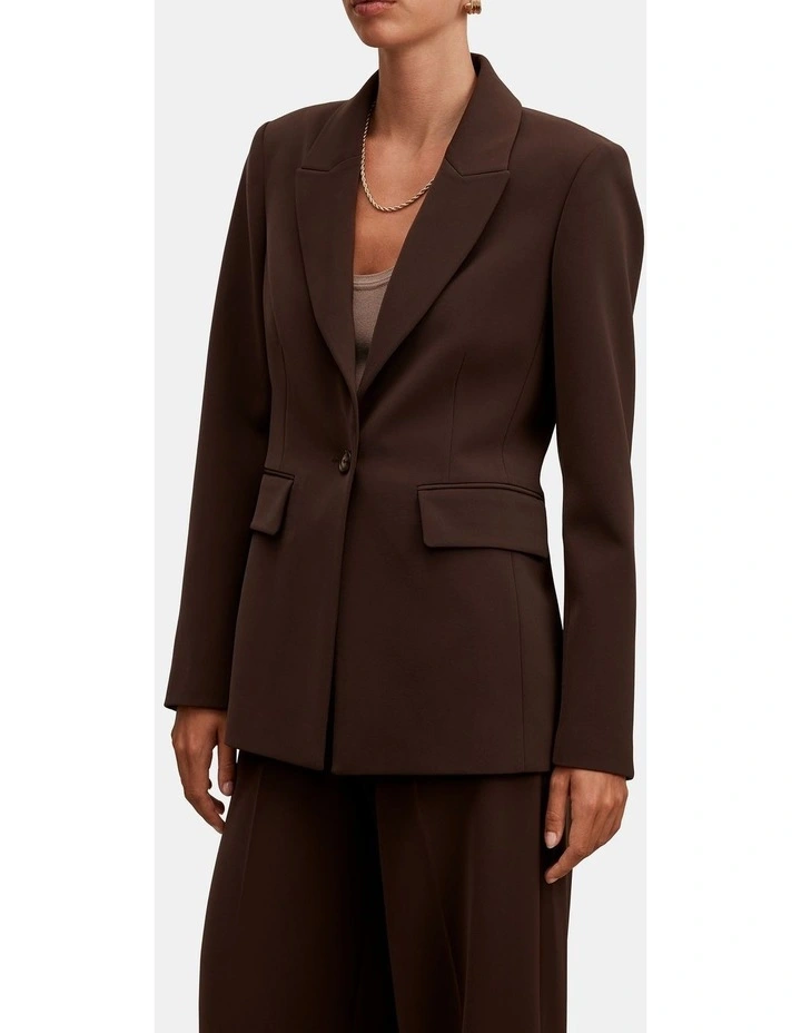 Olivia Single Breasted Blazer in Chocolate image 4