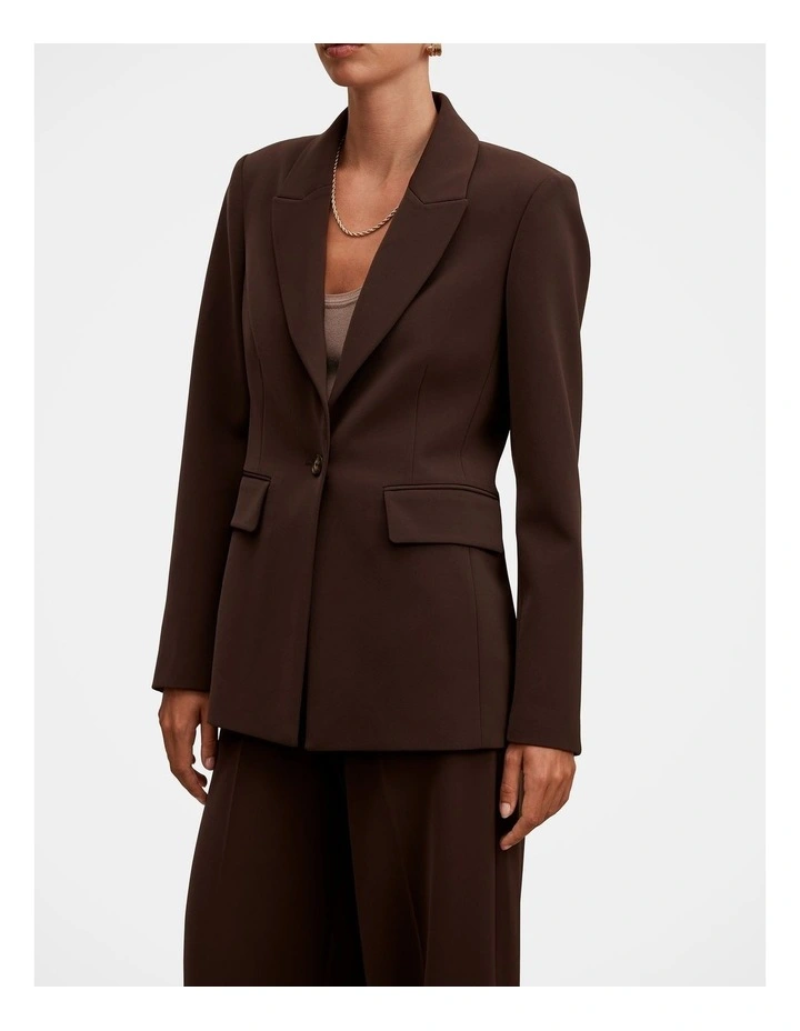 Olivia Single Breasted Blazer in Chocolate image 5