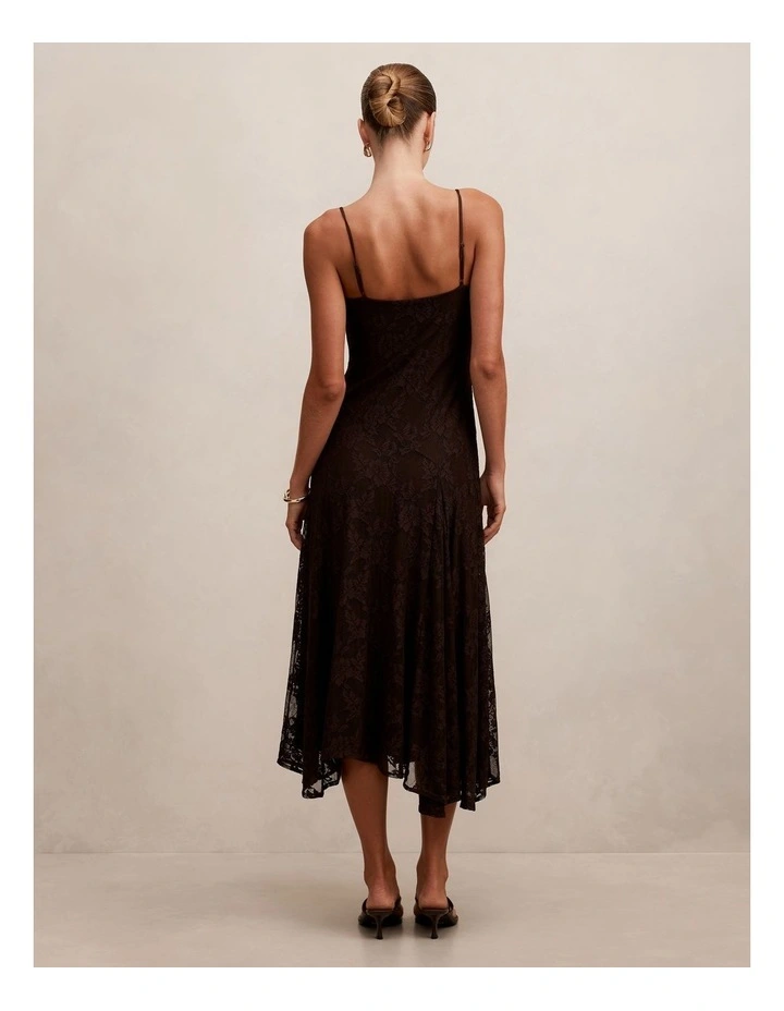 Victoria Lace Midi Dress in Chocolate image 2