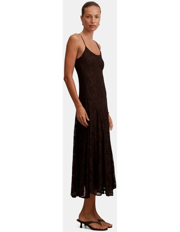 Victoria Lace Midi Dress in Chocolate image 3