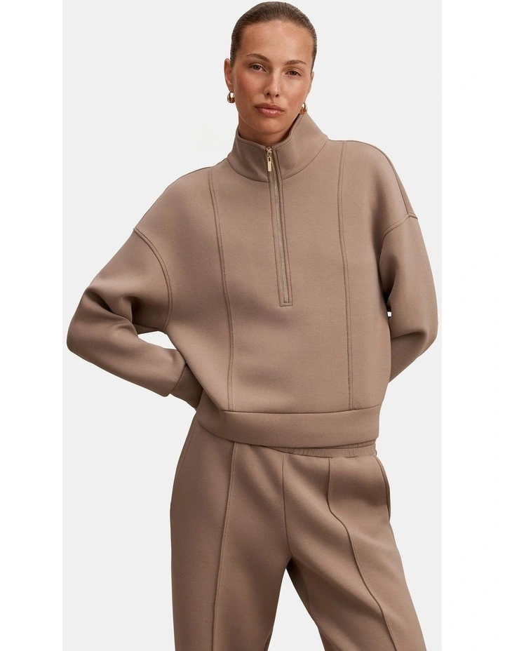 Heidi Seam Detail Lounge Jumper in Beige image 1