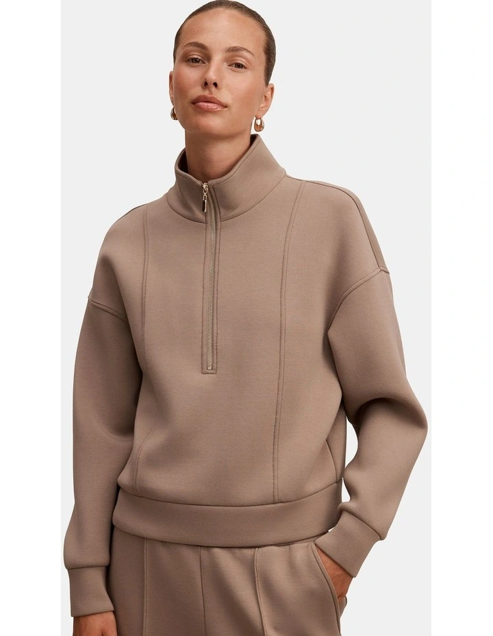 Heidi Seam Detail Lounge Jumper in Beige image 4