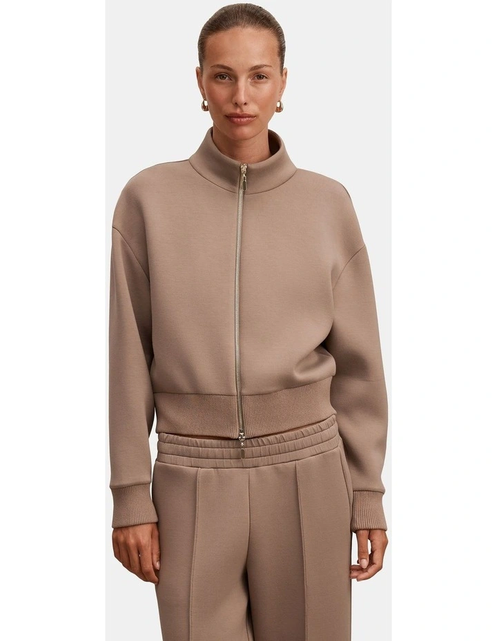 Hannah Zip Lounge Jacket in Beige image 1