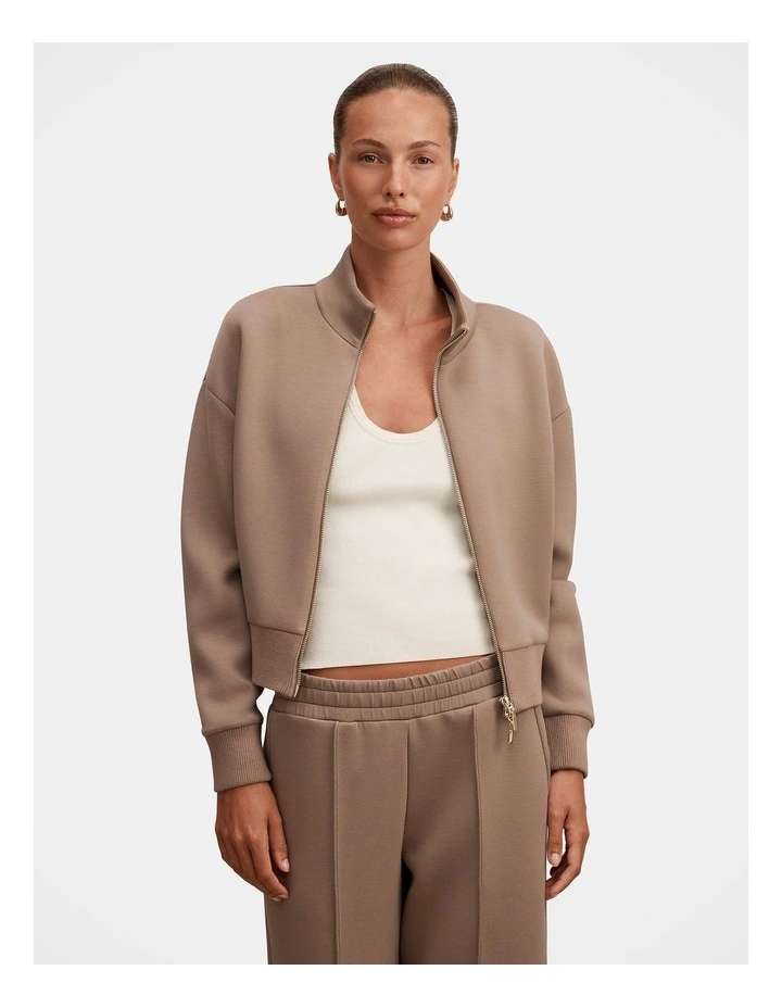 Hannah Zip Lounge Jacket in Beige image 2