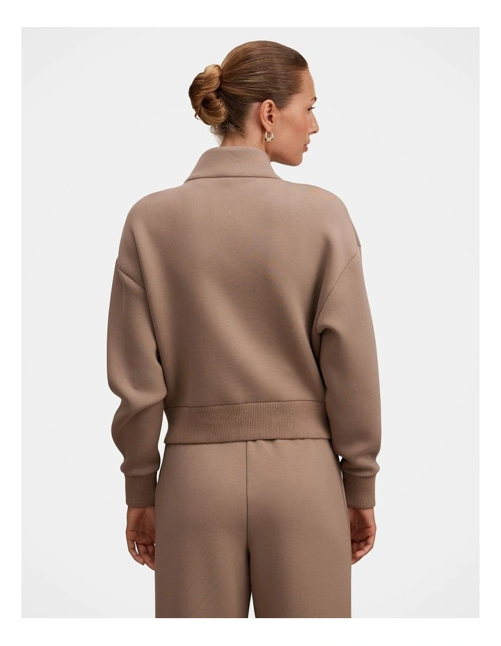 Hannah Zip Lounge Jacket in Beige image 3