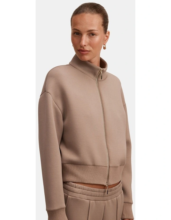Hannah Zip Lounge Jacket in Beige image 4