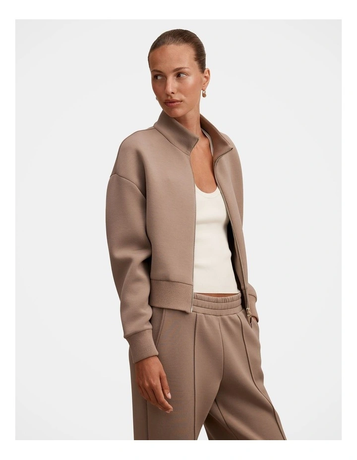 Hannah Zip Lounge Jacket in Beige image 5