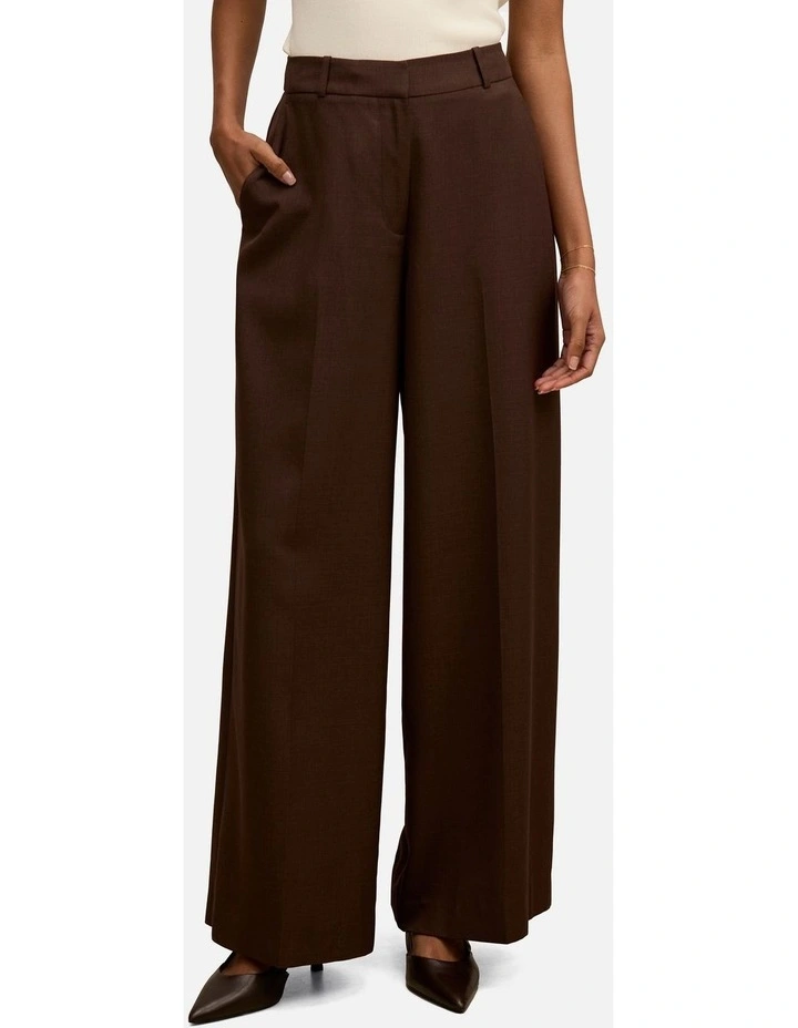 Harper Wide Leg Pants in Brown image 1