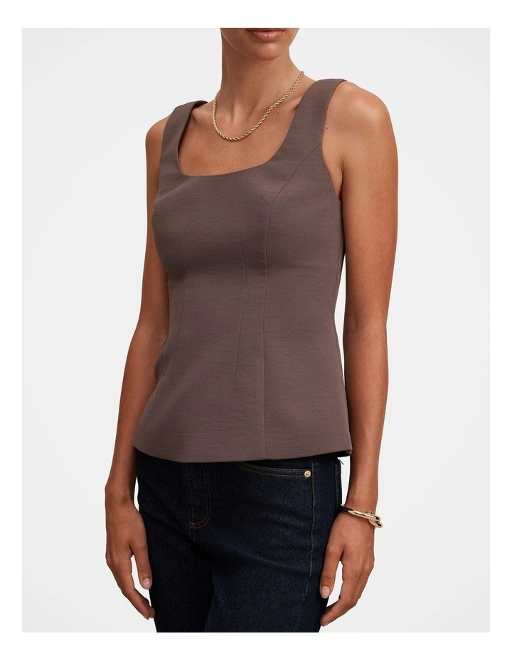Camila Open Back Top in Brown image 4