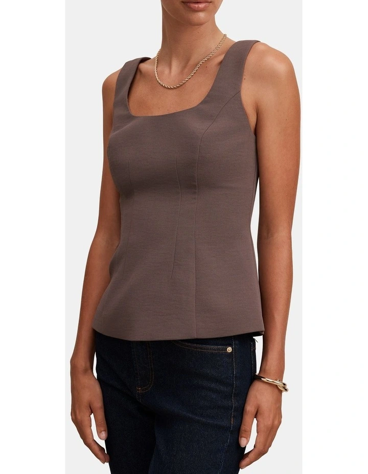Camila Open Back Top in Brown image 4