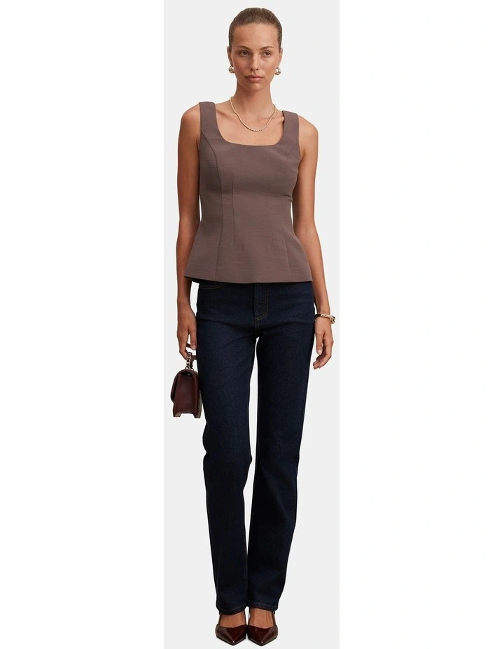 Camila Open Back Top in Brown image 5