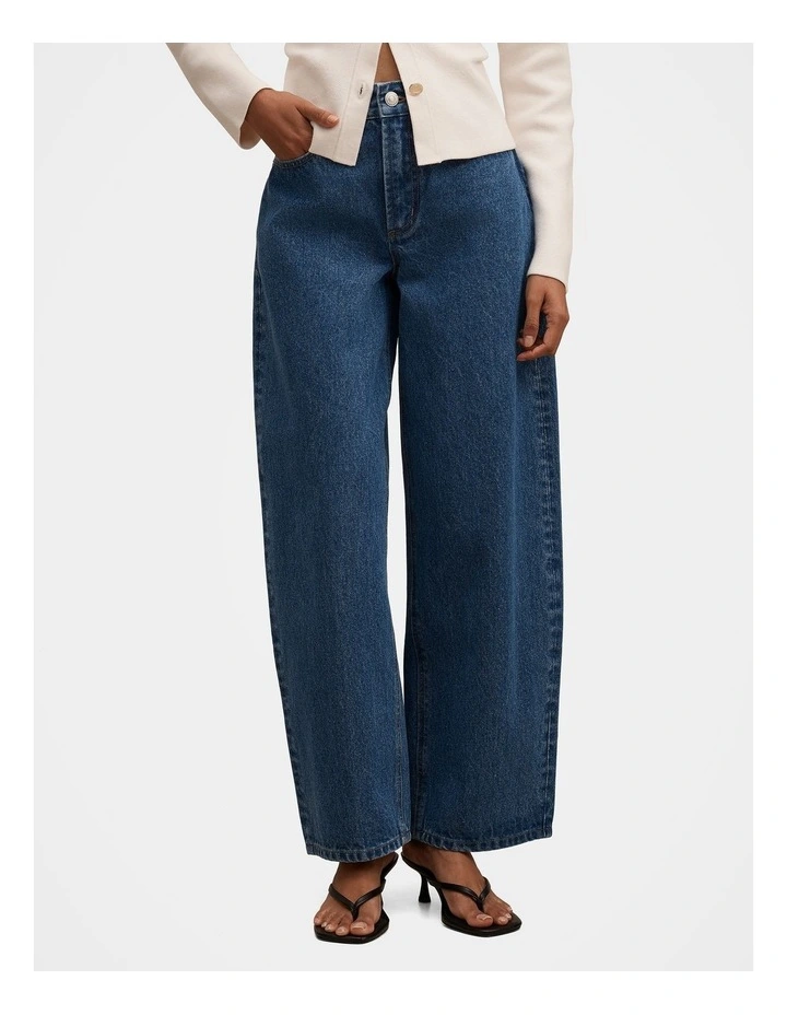 Emma Mid Rise Barrel Jeans in Blue image 1