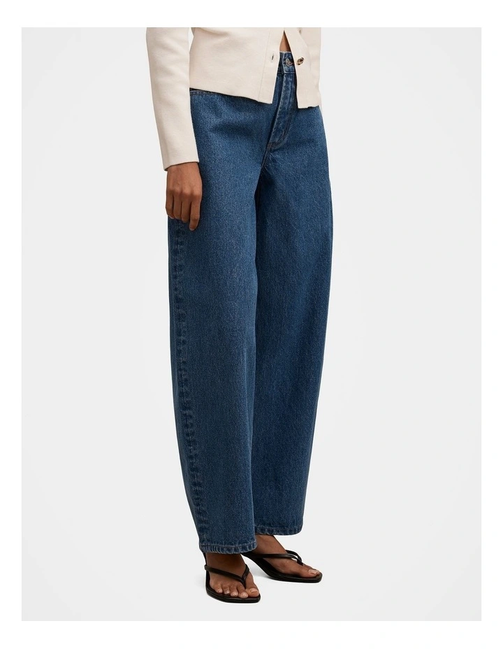Emma Mid Rise Barrel Jeans in Blue image 3