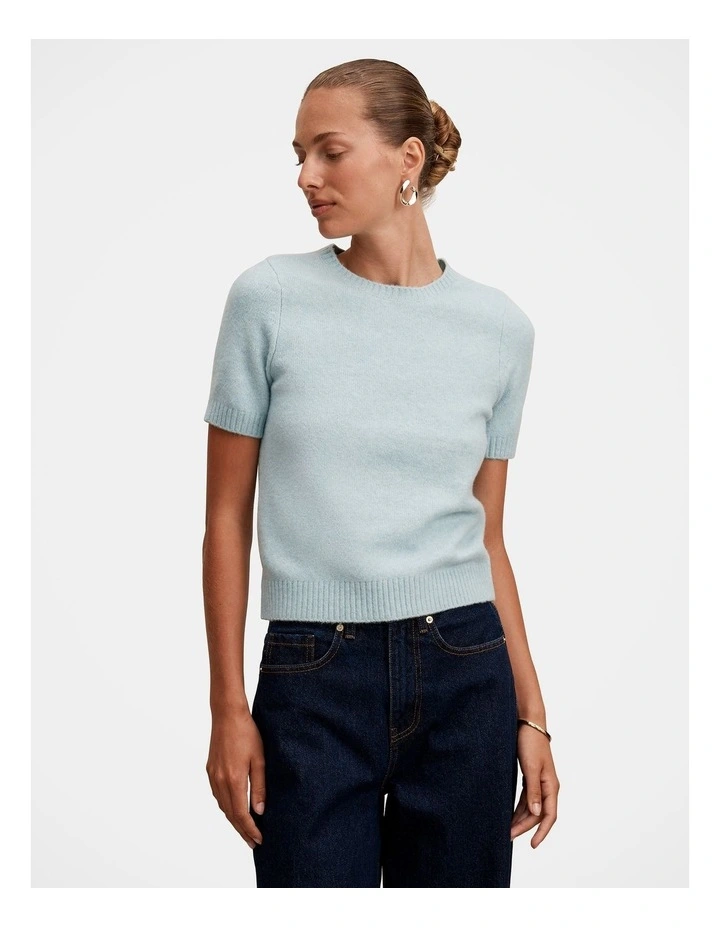 Lucy Knitted T-shirt in Blue image 1