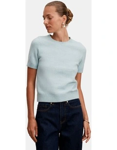 Lucy Knitted T-shirt in Blue