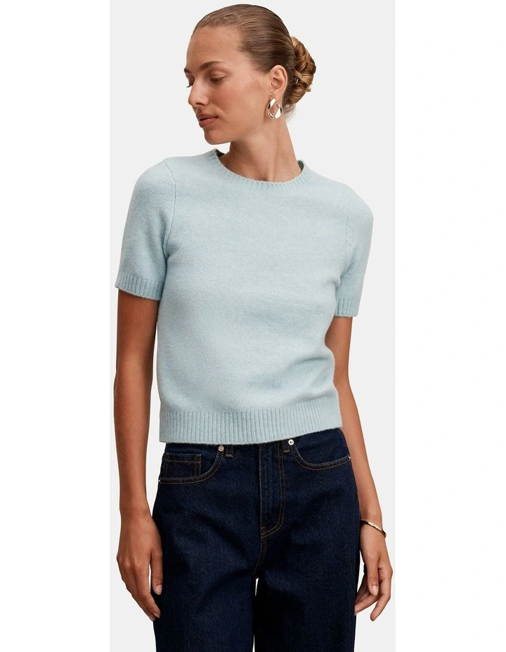 Lucy Knitted T-shirt in Blue image 1