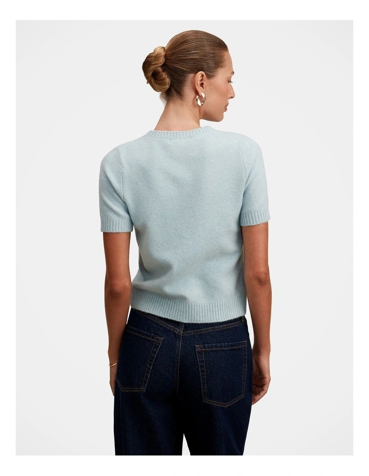 Lucy Knitted T-shirt in Blue image 2