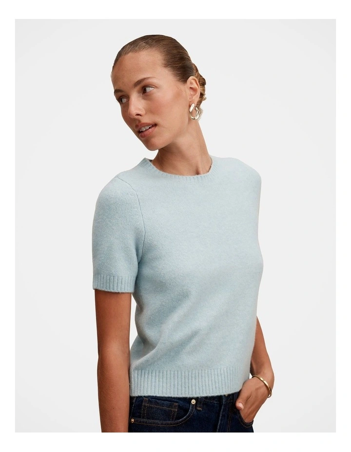 Lucy Knitted T-shirt in Blue image 4