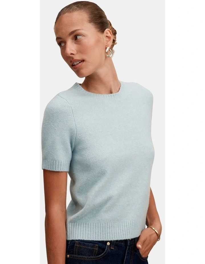 Lucy Knitted T-shirt in Blue image 4