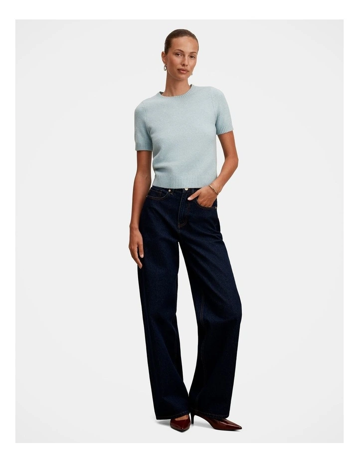 Lucy Knitted T-shirt in Blue image 5