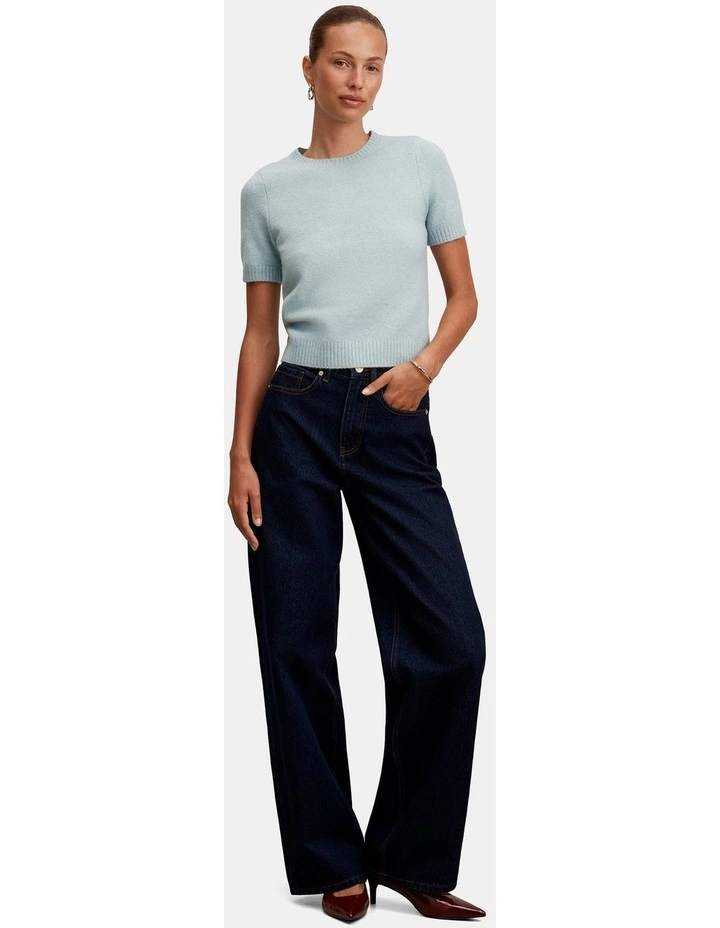 Lucy Knitted T-shirt in Blue image 5